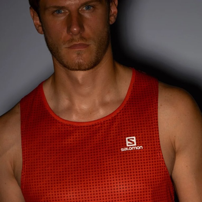 Tank Top Salomon Sense Aero Singlet Hombre Rojos | MX VABM189